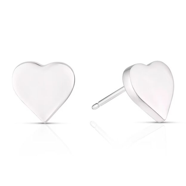 Sterling Silver Heart Studs